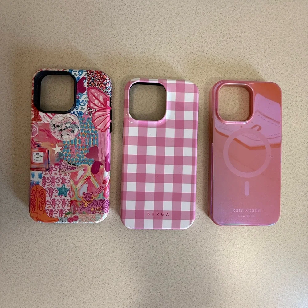 iPhone 14 Pro Max Cases - Assorted Pink & Blue, Solid, Patterned & Gingham